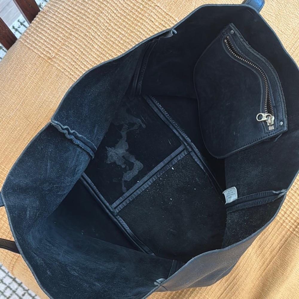 BAGGU Black Leather Tote Bag - Picture 5 of 6